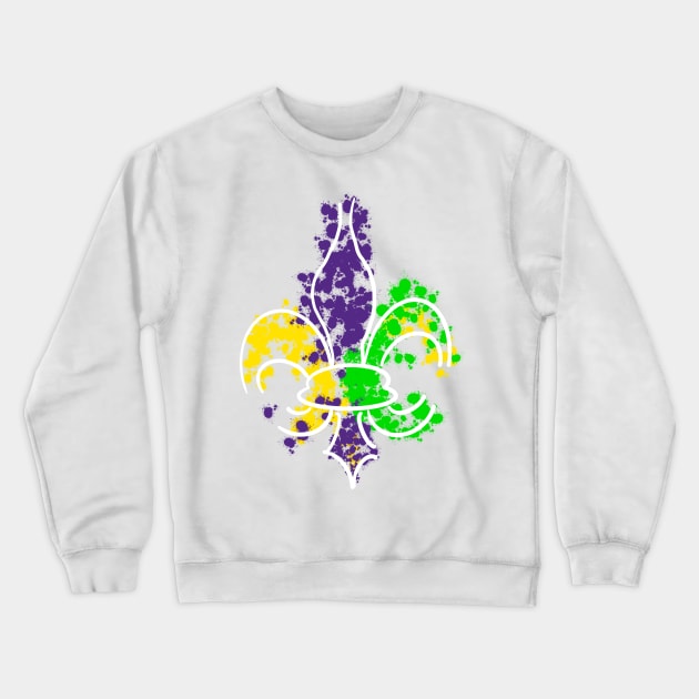 Mardi Gras Fleur De Lis Crewneck Sweatshirt by Stephanie Kennedy 